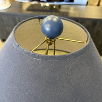 21-Inch Blue Ceramic Basket Lamp