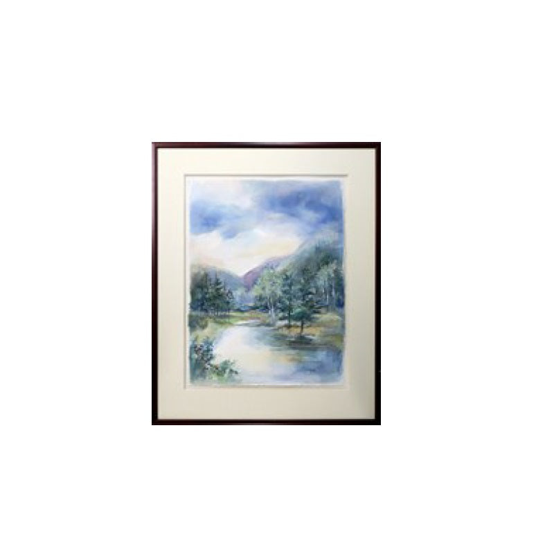 Pond and Sky 33-inch Watercolor Painting by Bernice Tindall