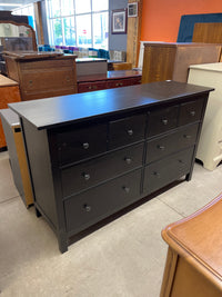 64"W 8-Drawer Dresser in Black