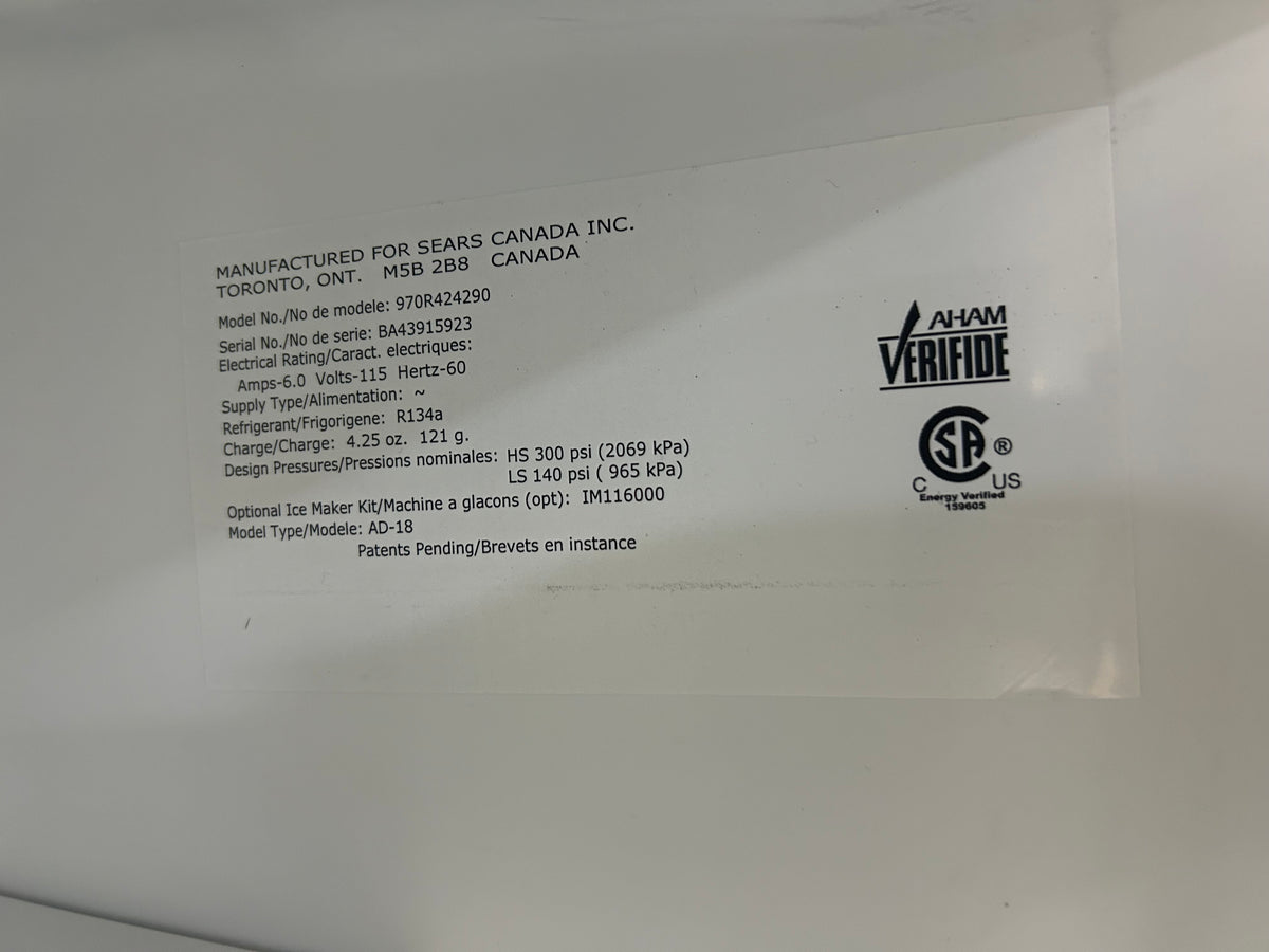Black Kenmore Fridge (30")