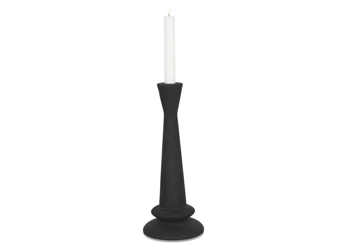 Cement Candle Holder in Black - Medium