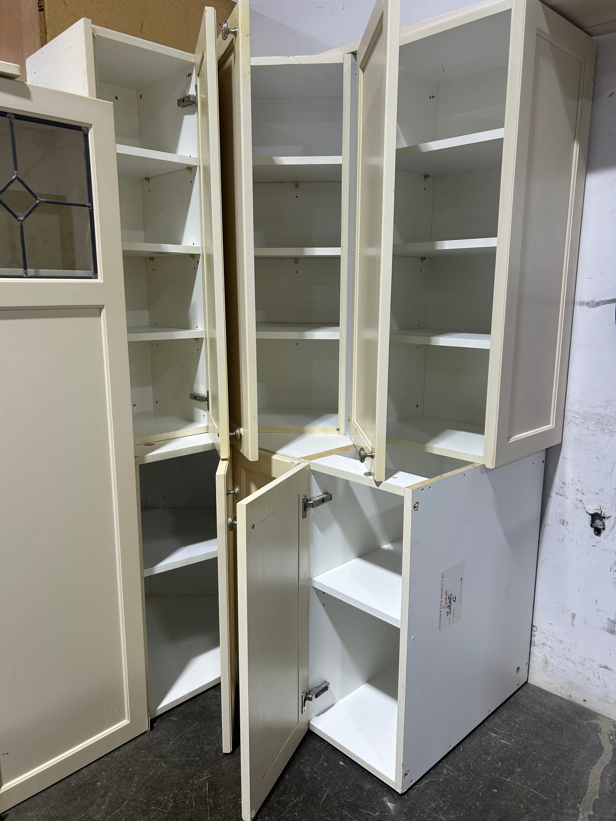 Cameo Beige Upper Kitchen Cabinet Set