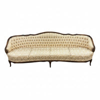 French Provincial-Style Gold Damask Sofa