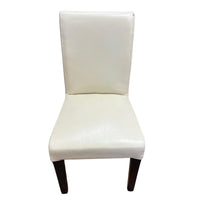 37-Inch H Leather Dining Chair in Beige Cream