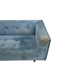 Blue 3-Seater Fabric Sofa (Stained)
