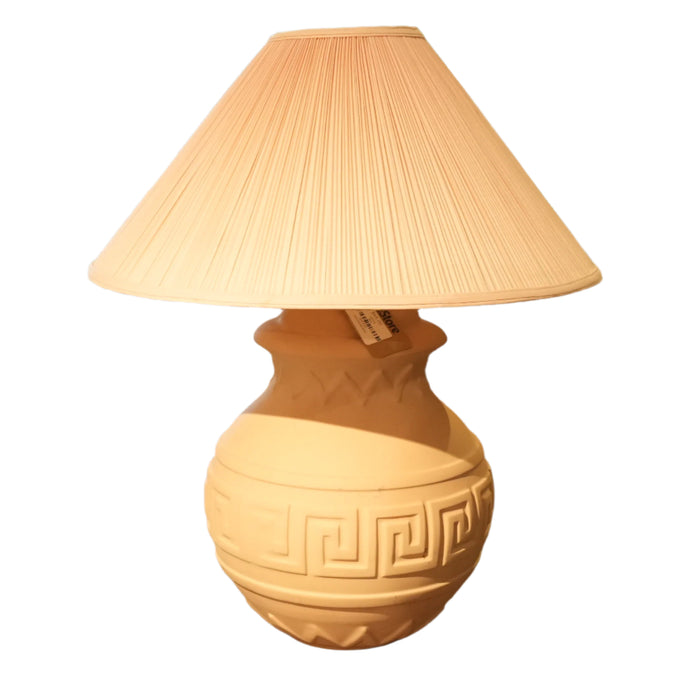 22-inch W Ceramic Table Lamp in White & Pink
