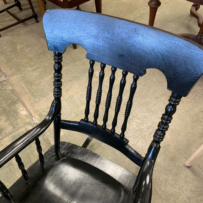 22-inch W Solid Wooden Rocking Chair in Black