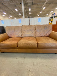 Vintage Brown Leather Three Seat Sofa