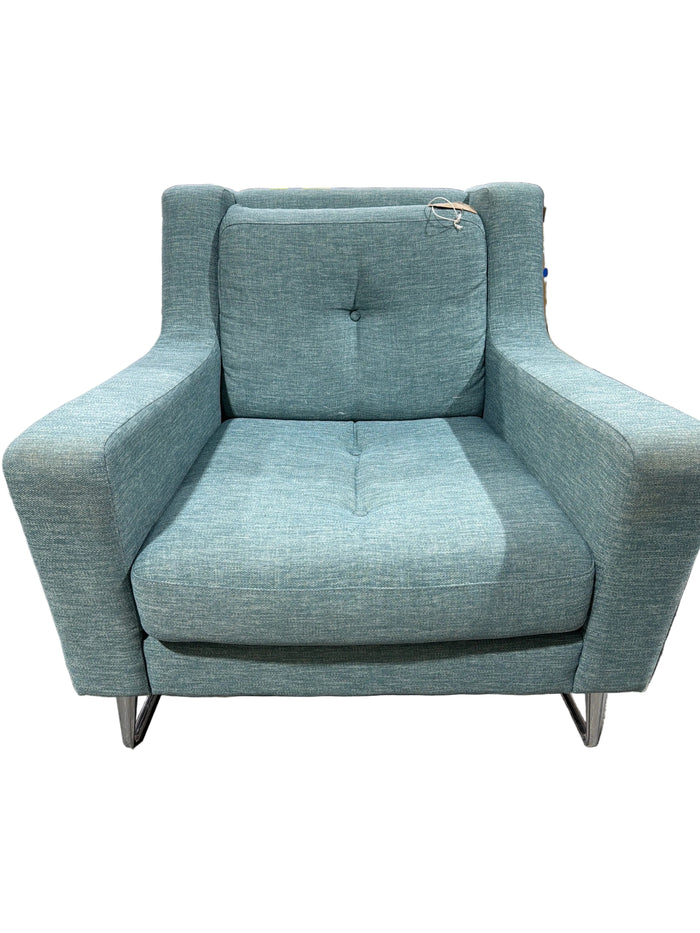 Seafoam Green Dane Accent Modern Armchair with Sleek Chrome Legs