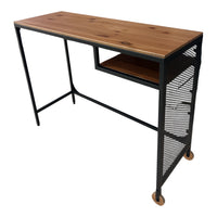 Narrow Wood and Mesh Desk