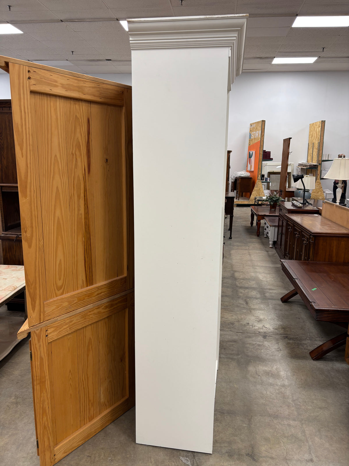 Large White Wooden Bookshelf