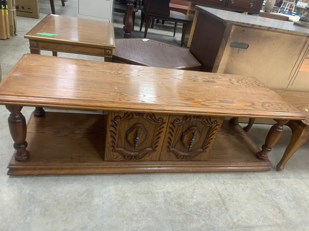 Solid Wood Coffee Table With Cabinet