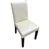 37-Inch H Leather Dining Chair in Beige Cream