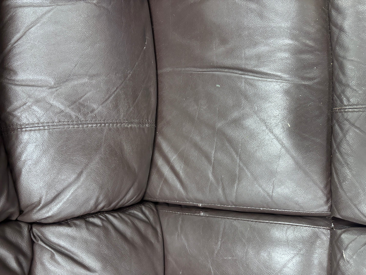 Dark Brown Leather Recliner Loveseat