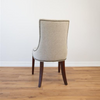 Taupe Woven & Tufted Dining Chair with Button Trim