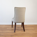 Taupe Woven & Tufted Dining Chair with Button Trim