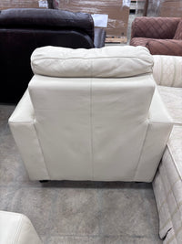 Off White Leather Armchair