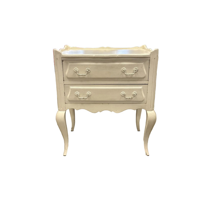 24-INCH FRENCH PROVINCIAL NIGHT STAND WITH 2 DRAWERS