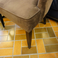 24-inch W Fabric Tufted Accent Chair in Brown