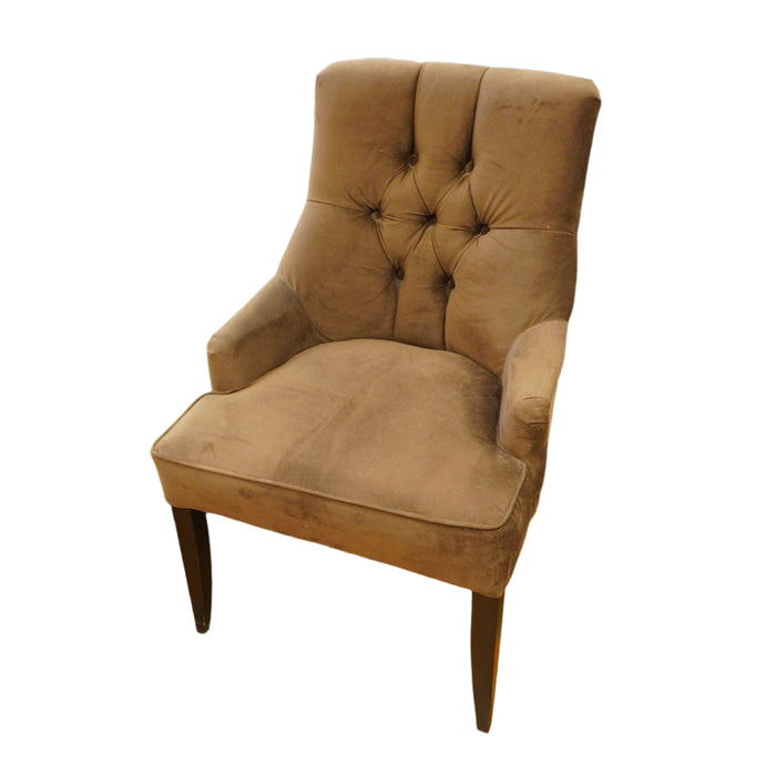 24-inch W Fabric Tufted Accent Chair in Brown