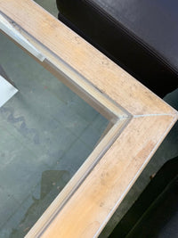 24-inch W Glass Top Coffee Table in Light Oak