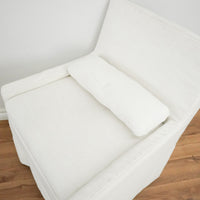24-inch W Low Belgian Track Arm Slipcovered Armchair in White
