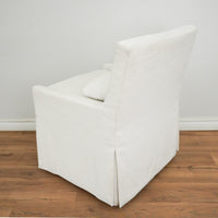 24-inch W Low Belgian Track Arm Slipcovered Armchair in White