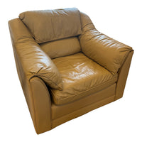 Faux Leather Beige Armchair