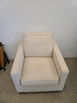 Beige Upholstered Accent Chair