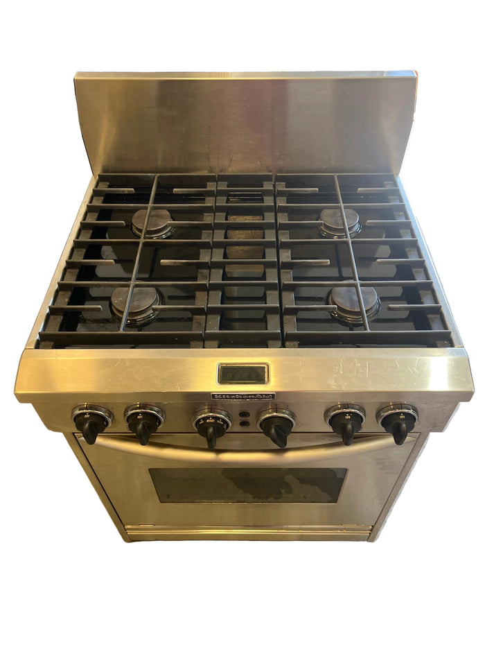 30" KitchenAid Pro-Style Dual-Fuel Range Gas cooktop and Electric Oven