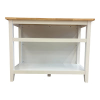 Living Wood Top Open Shelf Kitchen Storage Island