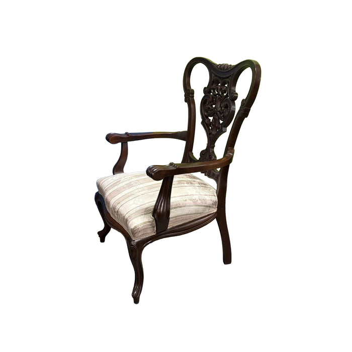 25-Inch Chippendale Armchairs With Floral Pattern Upholstered Chair