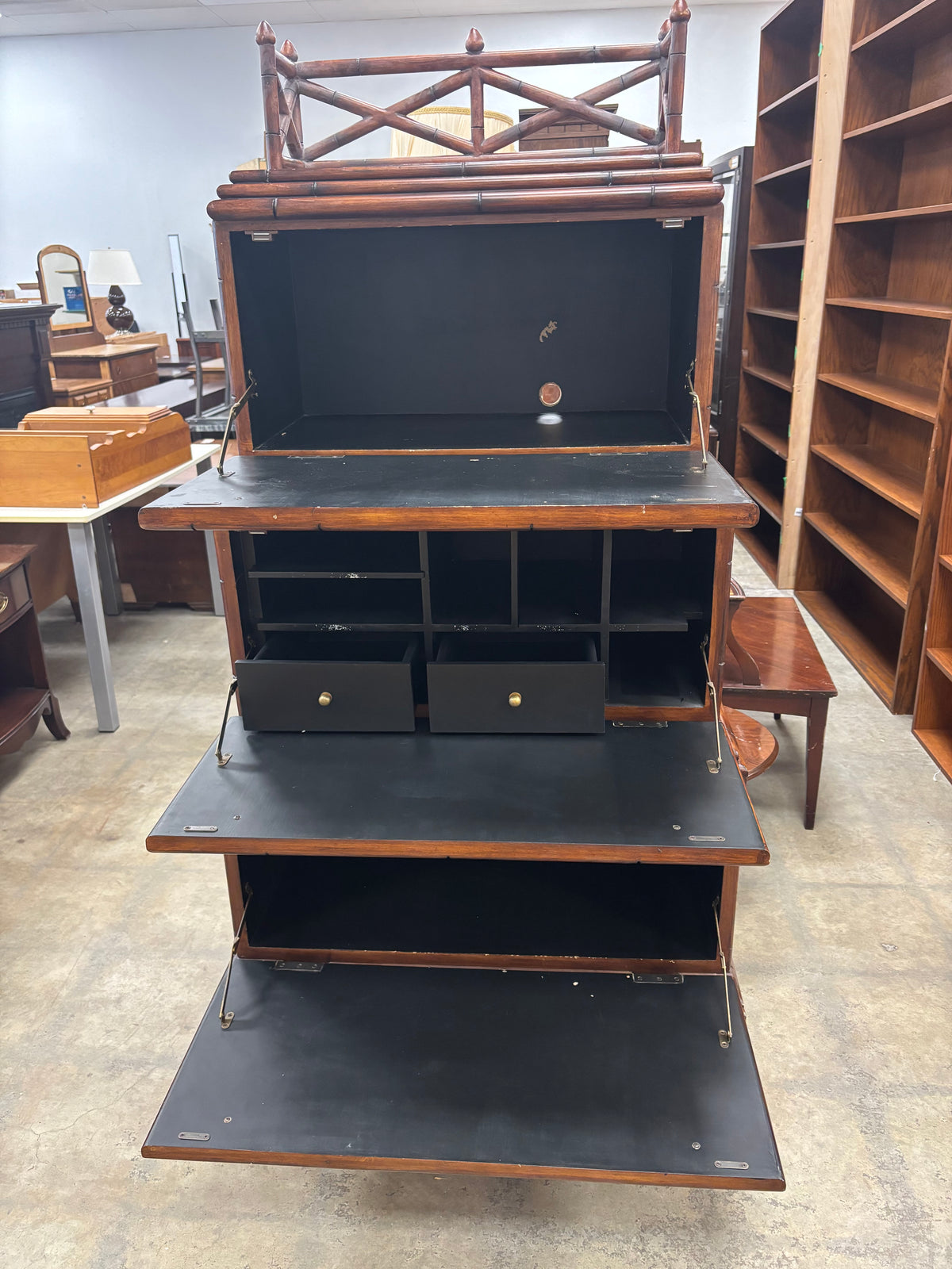 Vintage Mid-Century Three-Tiered Cabinet Desk
