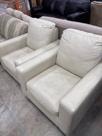 Off White Leather Armchair