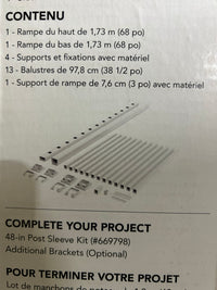 White PVC Composite Horizontal Deck Railing Kit (6 ft. x 42 in)