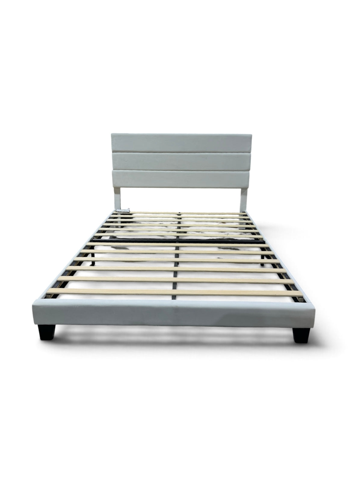 Modern Off White Upholstered Queen Bedframe