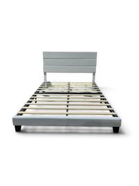 Modern Off White Upholstered Queen Bedframe