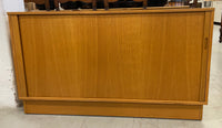 Retro Entertainment Unit with Slat Sliding Door