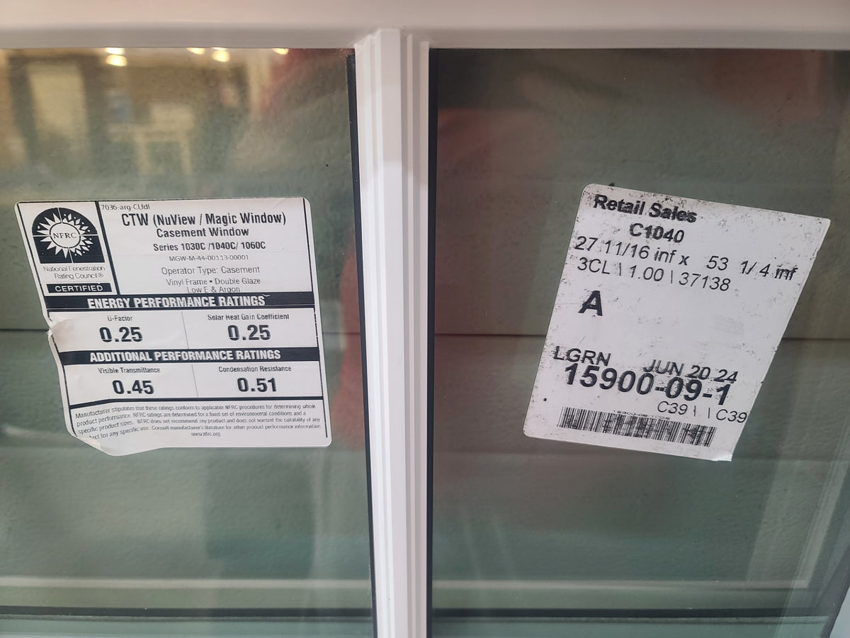 63-Inch W x 58-Inch H Casement Window