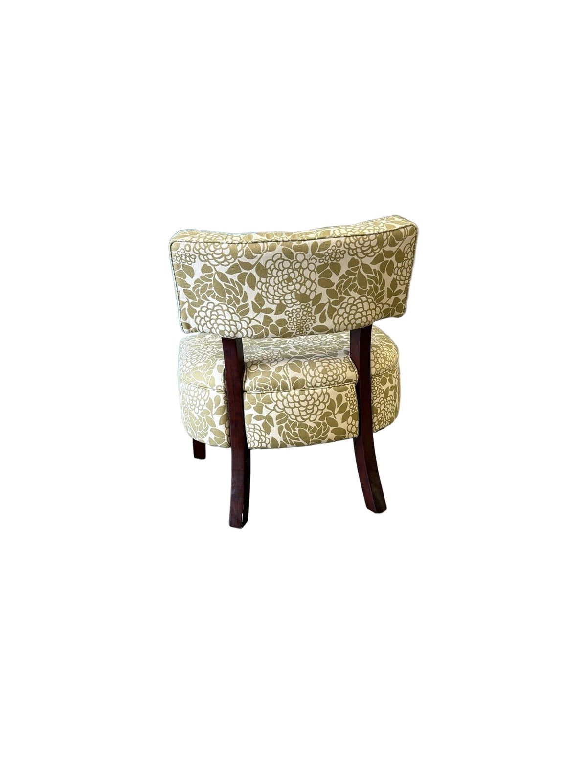 26-Inch Mid-Century Floral Print Accent Chair