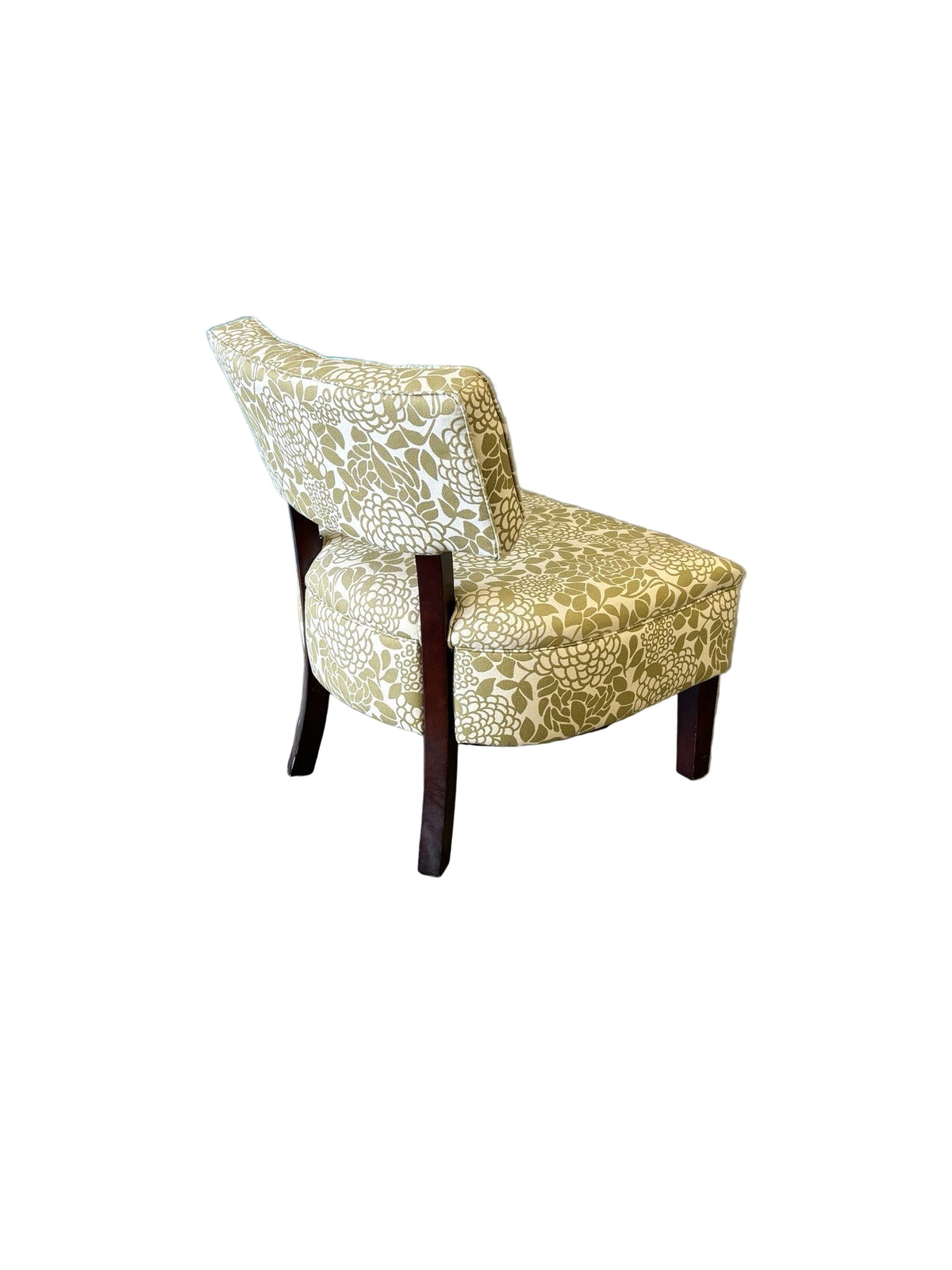 26-Inch Mid-Century Floral Print Accent Chair