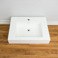 26-inch Porcelain Countertop Sink in White
