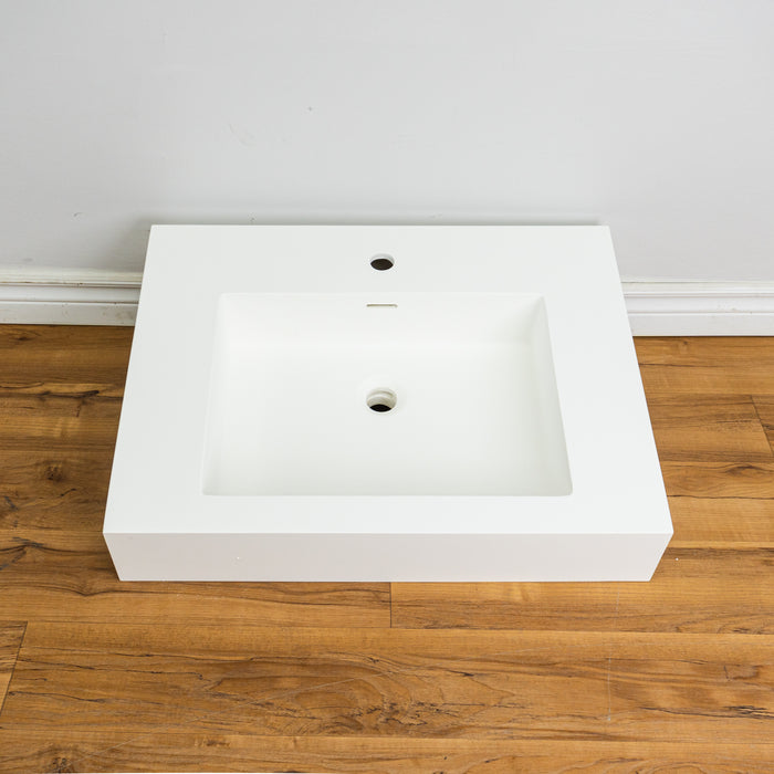 26-inch Porcelain Countertop Sink in White