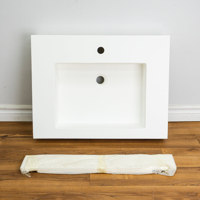26-inch Porcelain Countertop Sink in White