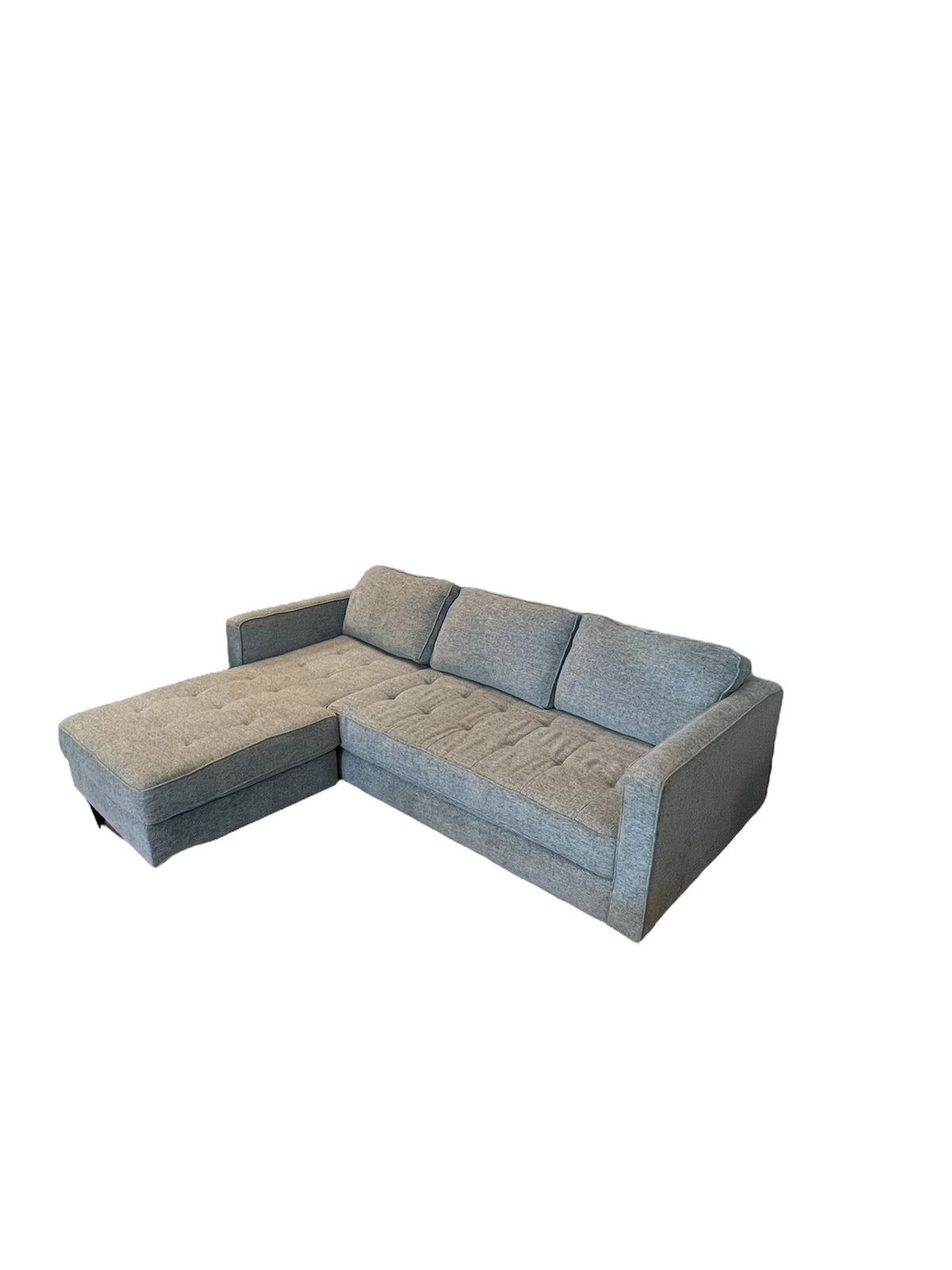 L-Shaped Grey Upholstered Sectional