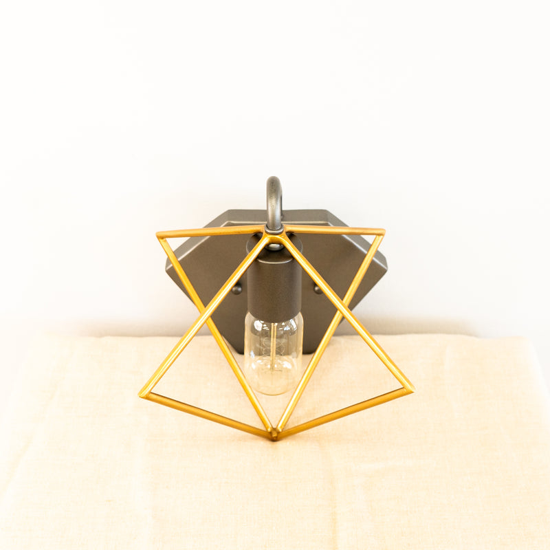 Metropolis 1-Light Antique Vanity Light in Rustic Gold & Bronze