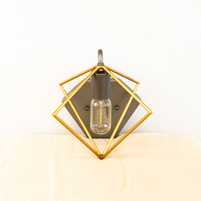 Metropolis 1-Light Antique Vanity Light in Rustic Gold & Bronze