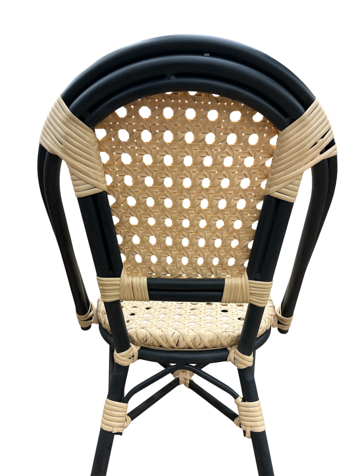 Modern Rattan Woven Chair with Grey Frame
