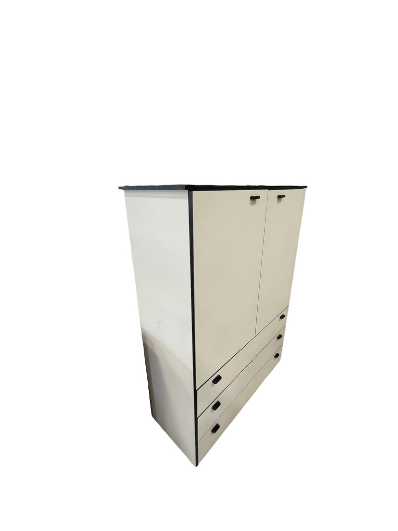 Black and White Veneer Armoire