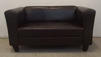 Brown Leather Loveseat